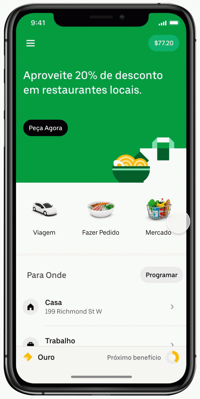 Uber lança integração com supermercados no app em parceria com a