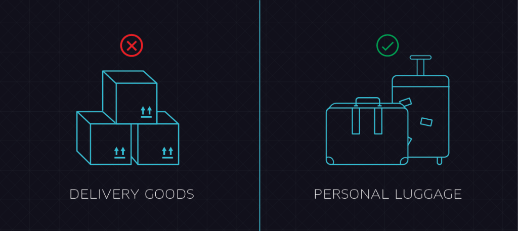 Luggage Yes, Goods No.